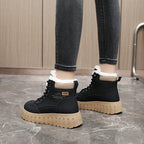Winter Lace-Up Boots With Velvet Warm Lining