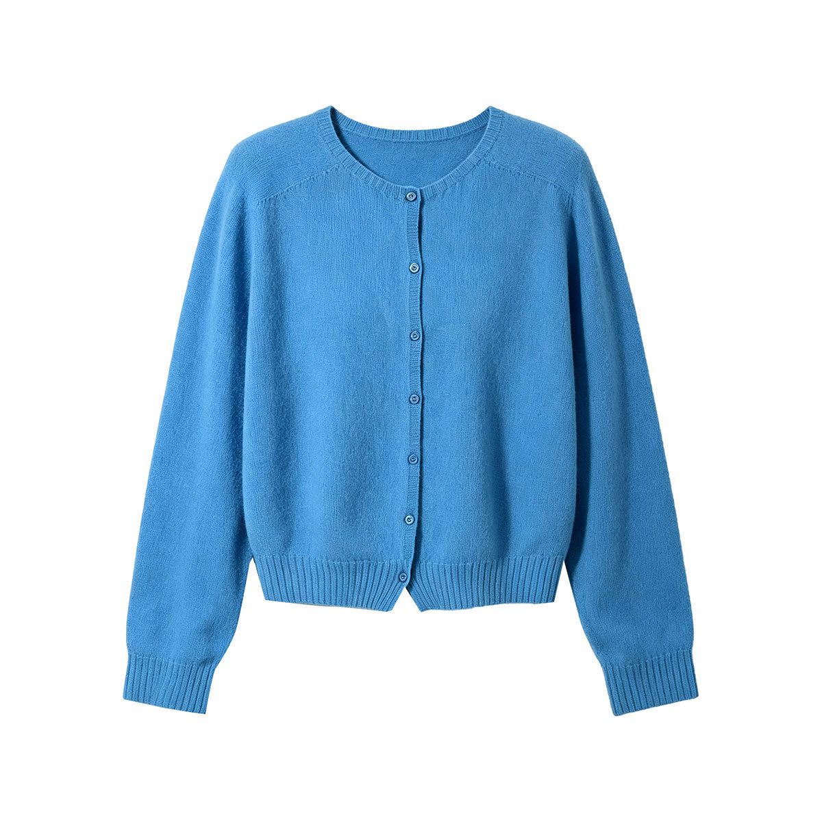 Soft Round-Neck Knit Cardigan