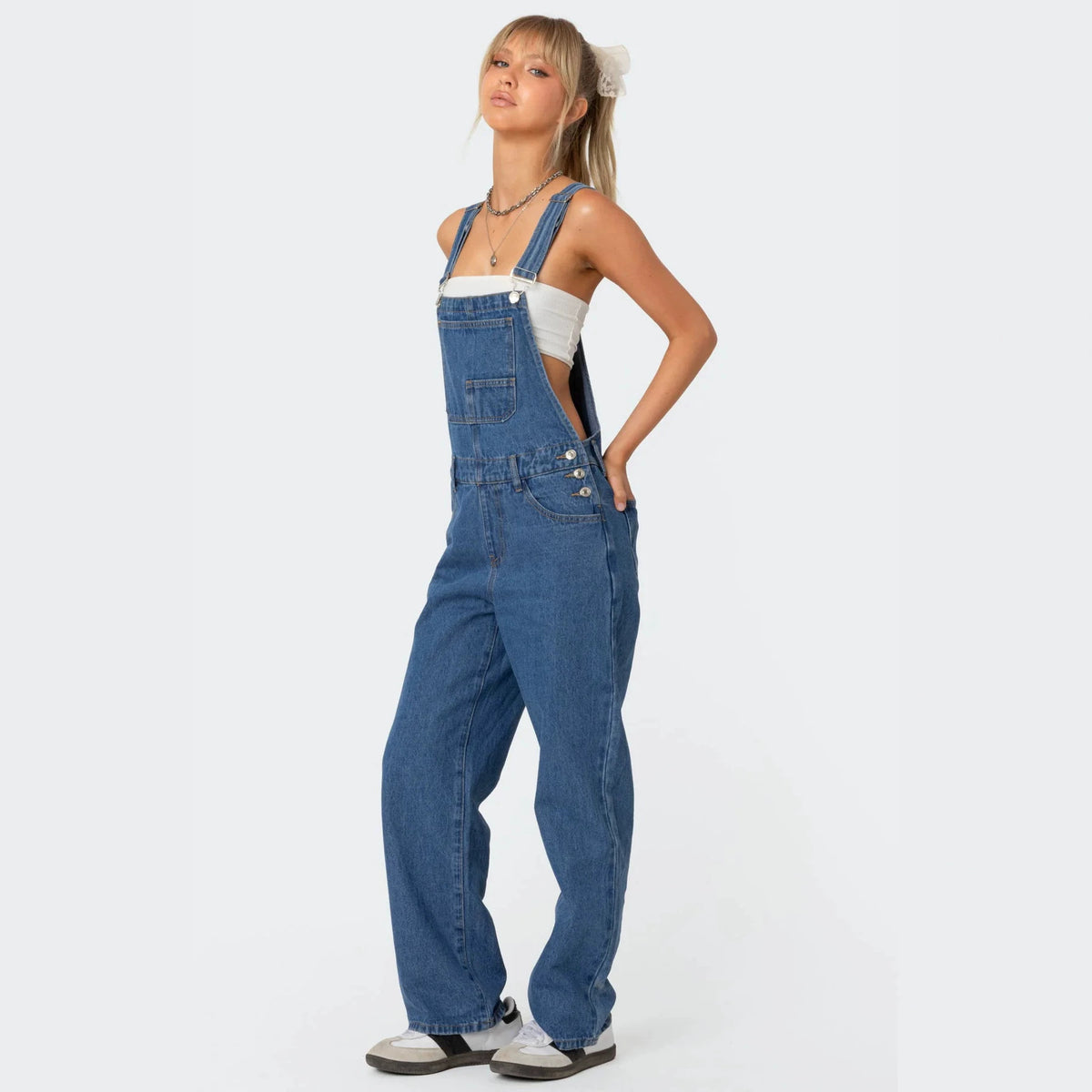 Women’s Washed Denim Dungarees